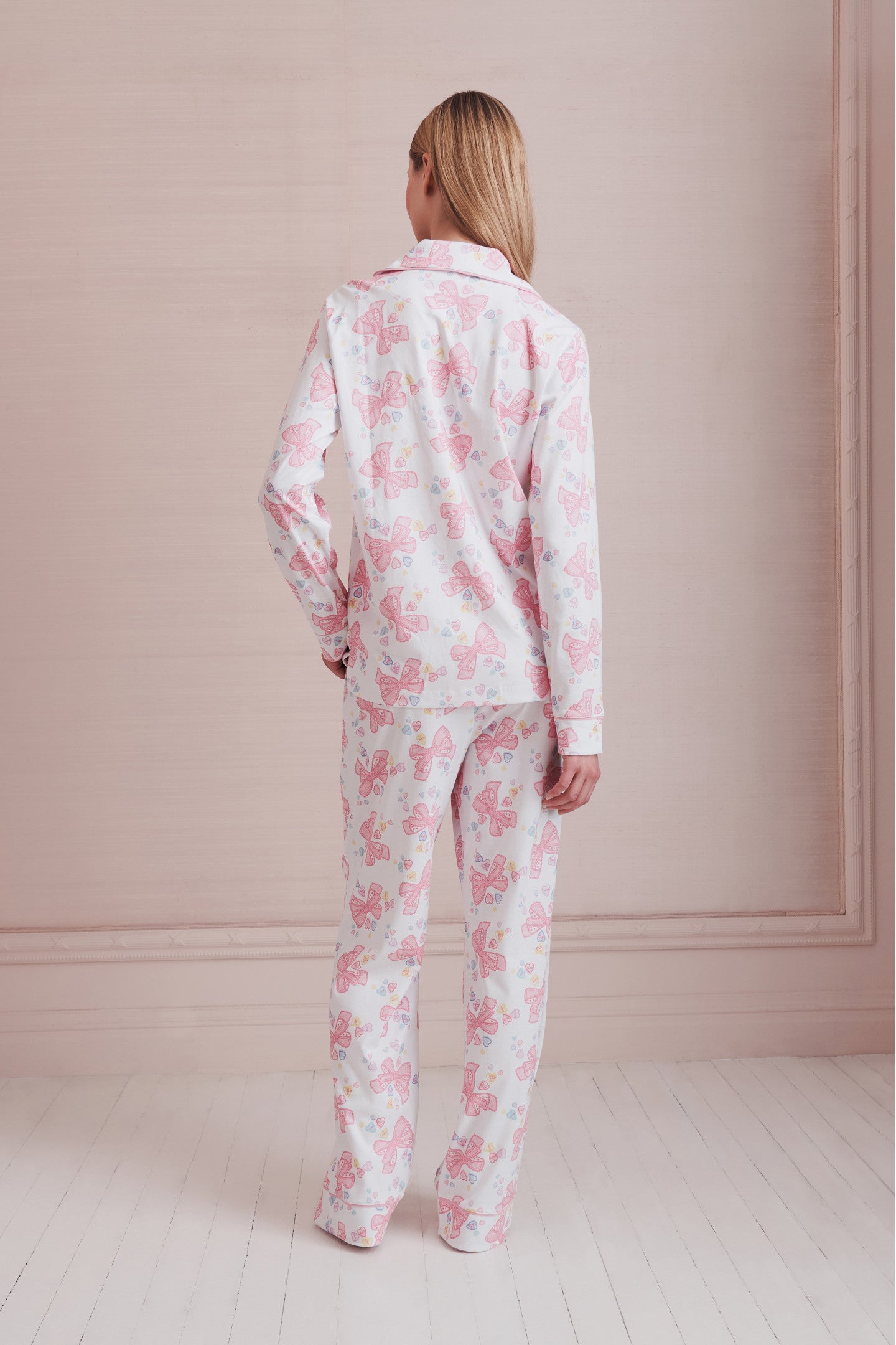 LoveShackFancy x Roller Rabbit Doily Beux Women's Long Sleeve Polo Pajama Set - Image 4