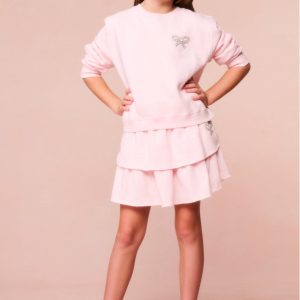 Girls Lumi Crystal Bow Fleece Pullover