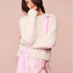 Parson Alpaca-Blend Ribbon Pullover - ICY BLUSH