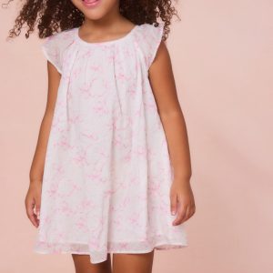 Girls Lou Bow Print Mini Dress