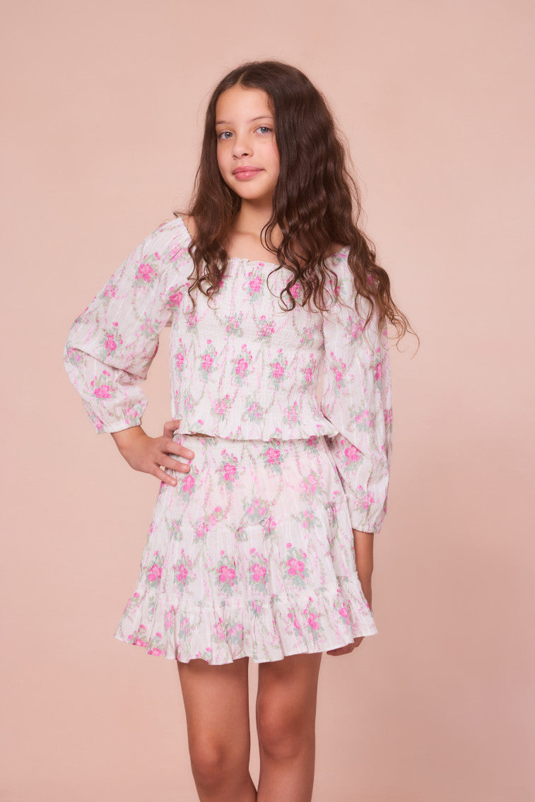 Girls Raf Cotton Floral Skirt - Image 4