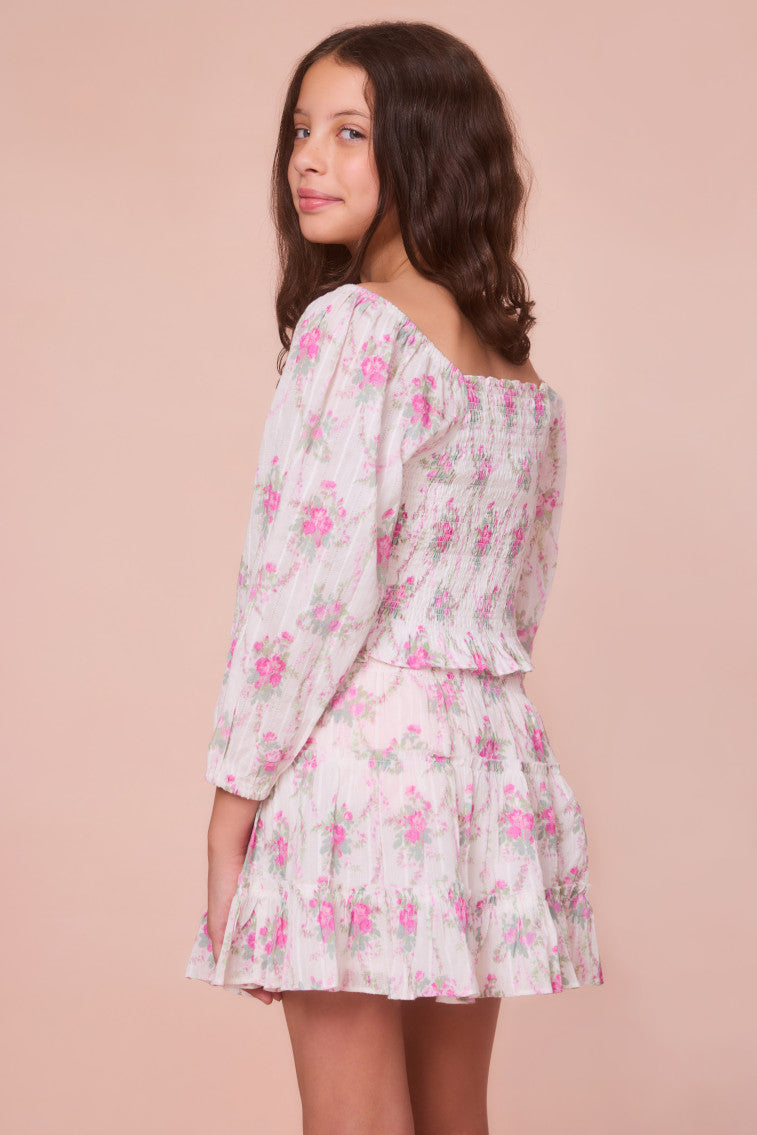Girls Raf Cotton Floral Skirt - Image 5