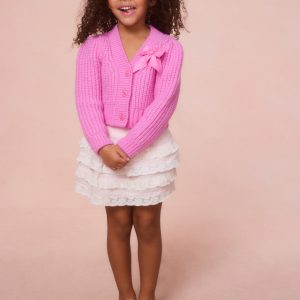Girls Teisha Alpaca Bow Cardigan