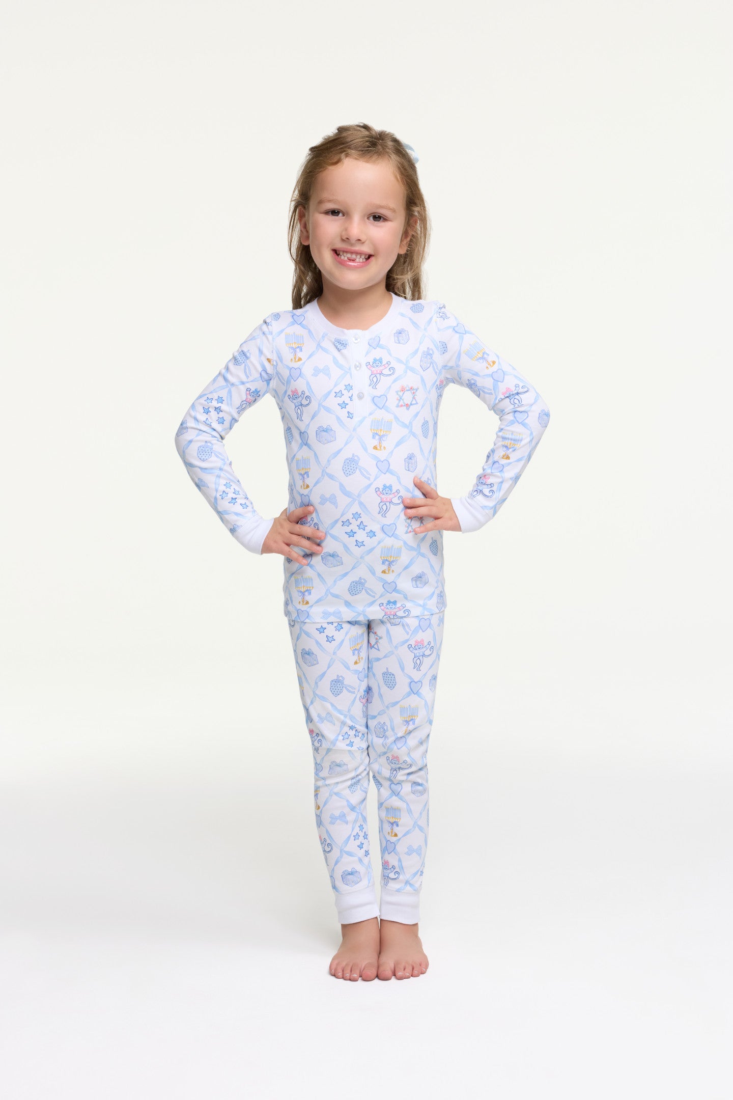 LoveShackFancy x Roller Rabbit Kids Starry Nights Lattice Pajamas - Image 3