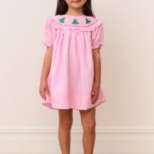 Cecil & Lou Smocked Christmas Tree Dress