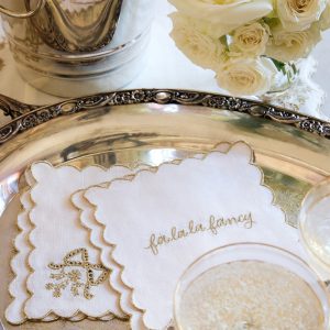 Gilded Bow Cocktail Napkins - Set Of 4