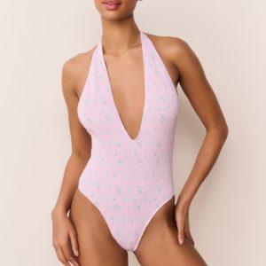 Gienna Floral Halter One-Piece Swimsuit