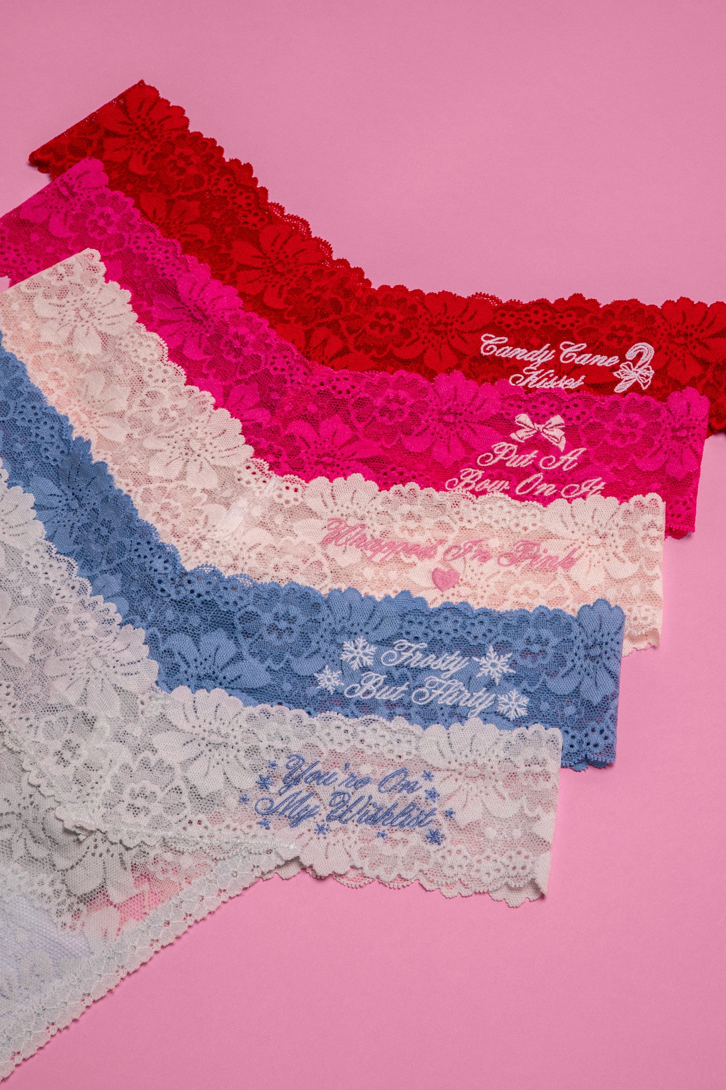 PINK x LoveShackFancy Wink Lace Thong Panties - Pack of 5 - Image 2