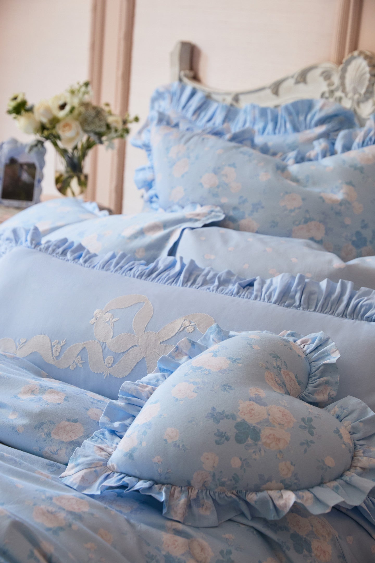 Boheme Ruffle Heart Pillow - Image 2