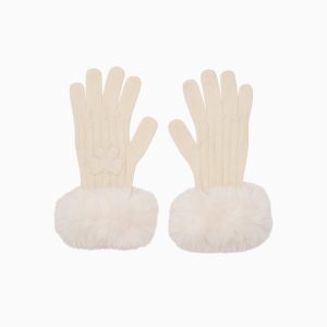 LoveShackFancy x MAX&MOI Adalia Wool-Cashmere Faux Fur Gloves