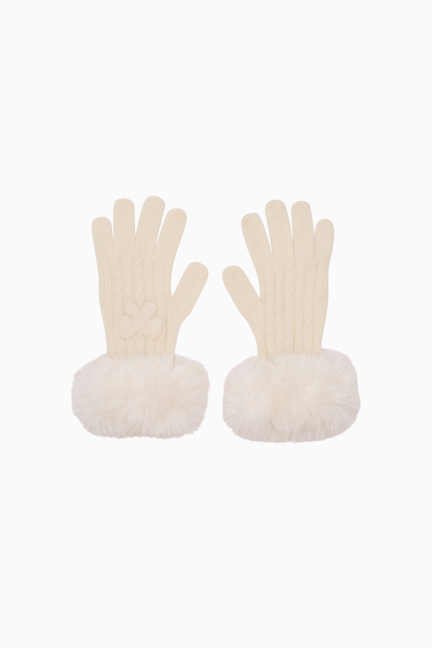 LoveShackFancy x MAX&MOI Adalia Wool-Cashmere Faux Fur Gloves