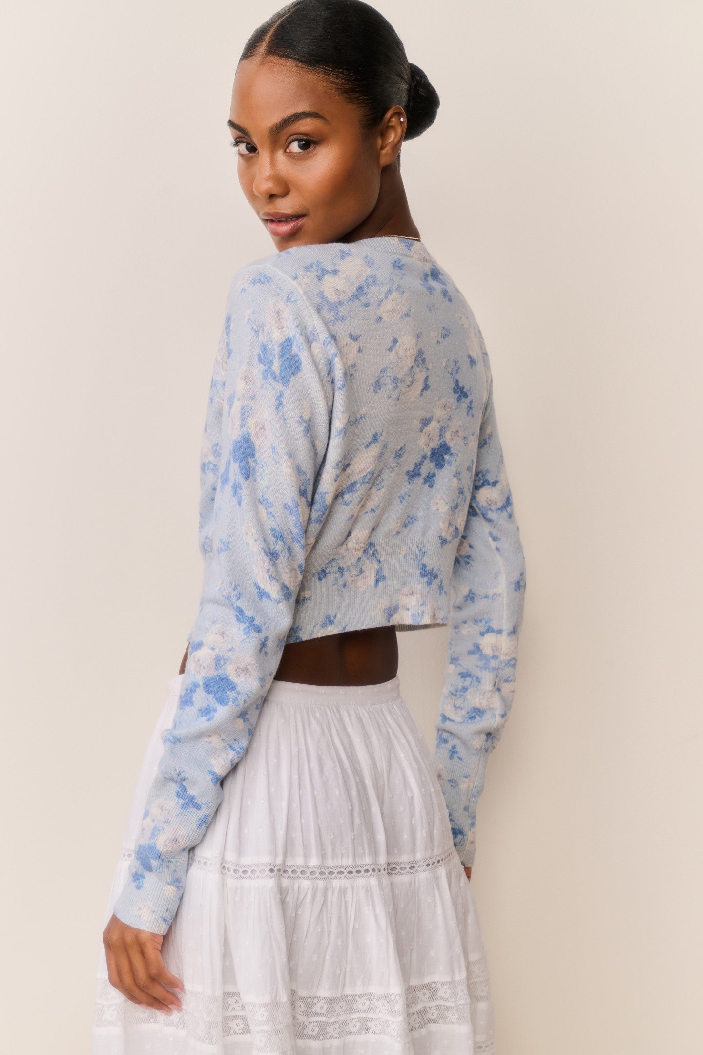 Adeanne Heirloom Print Cotton Cardigan - Image 5