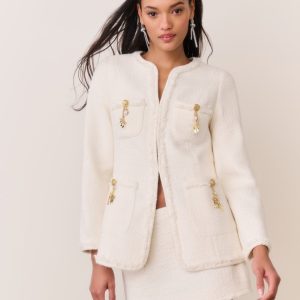 Adrina Tweed Embellished Jacket
