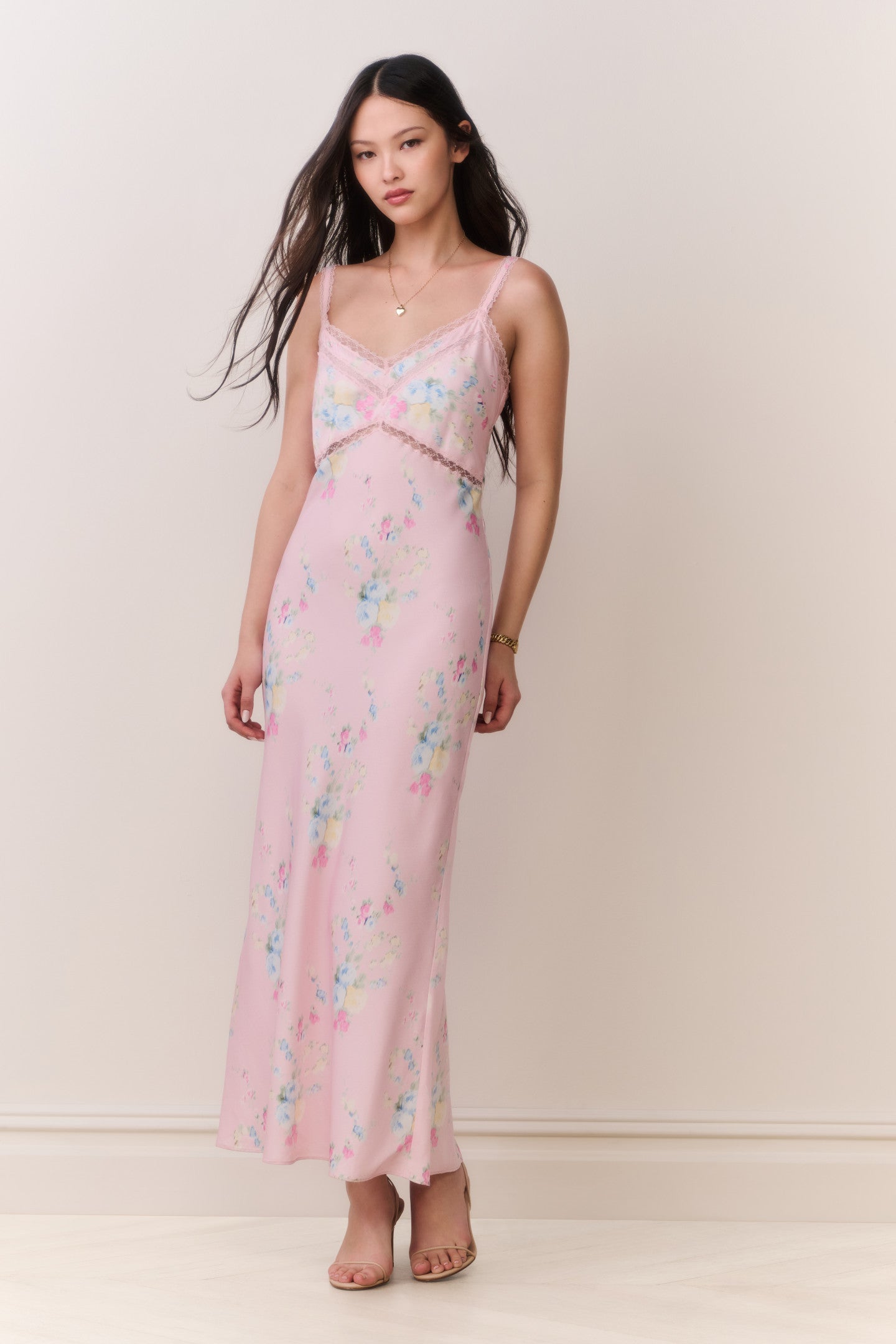 Annabeth Satin Floral Maxi Slip Dress - Image 3