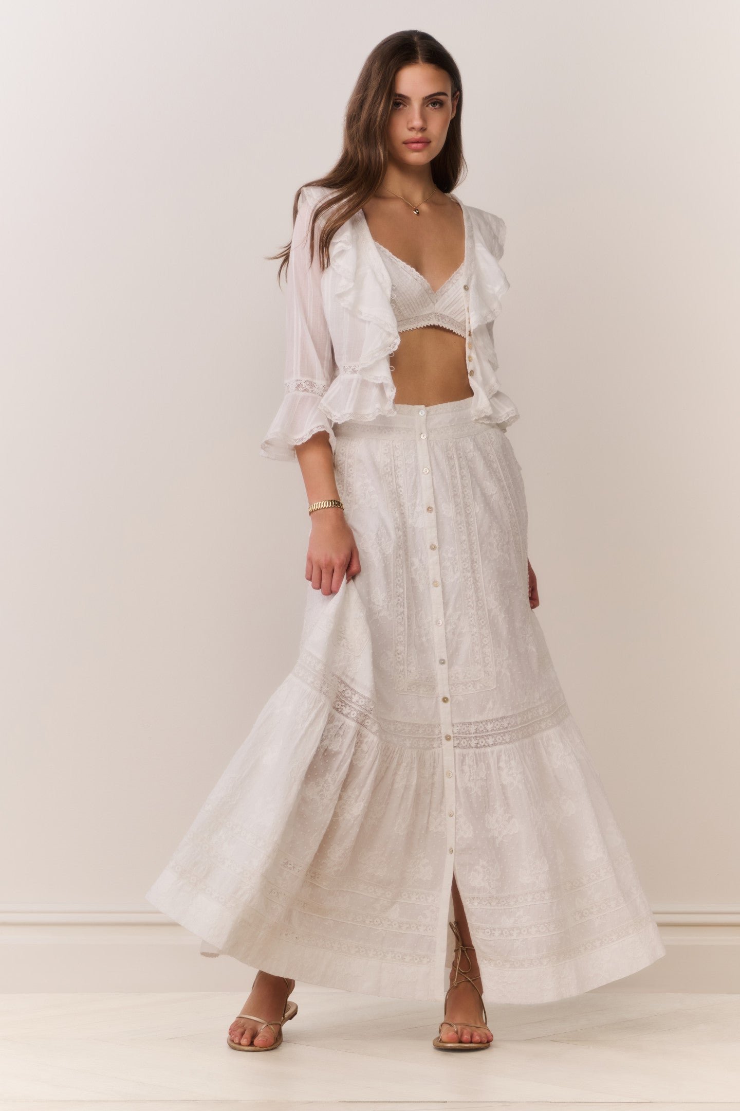 Araminta Cotton Victorian Maxi Skirt