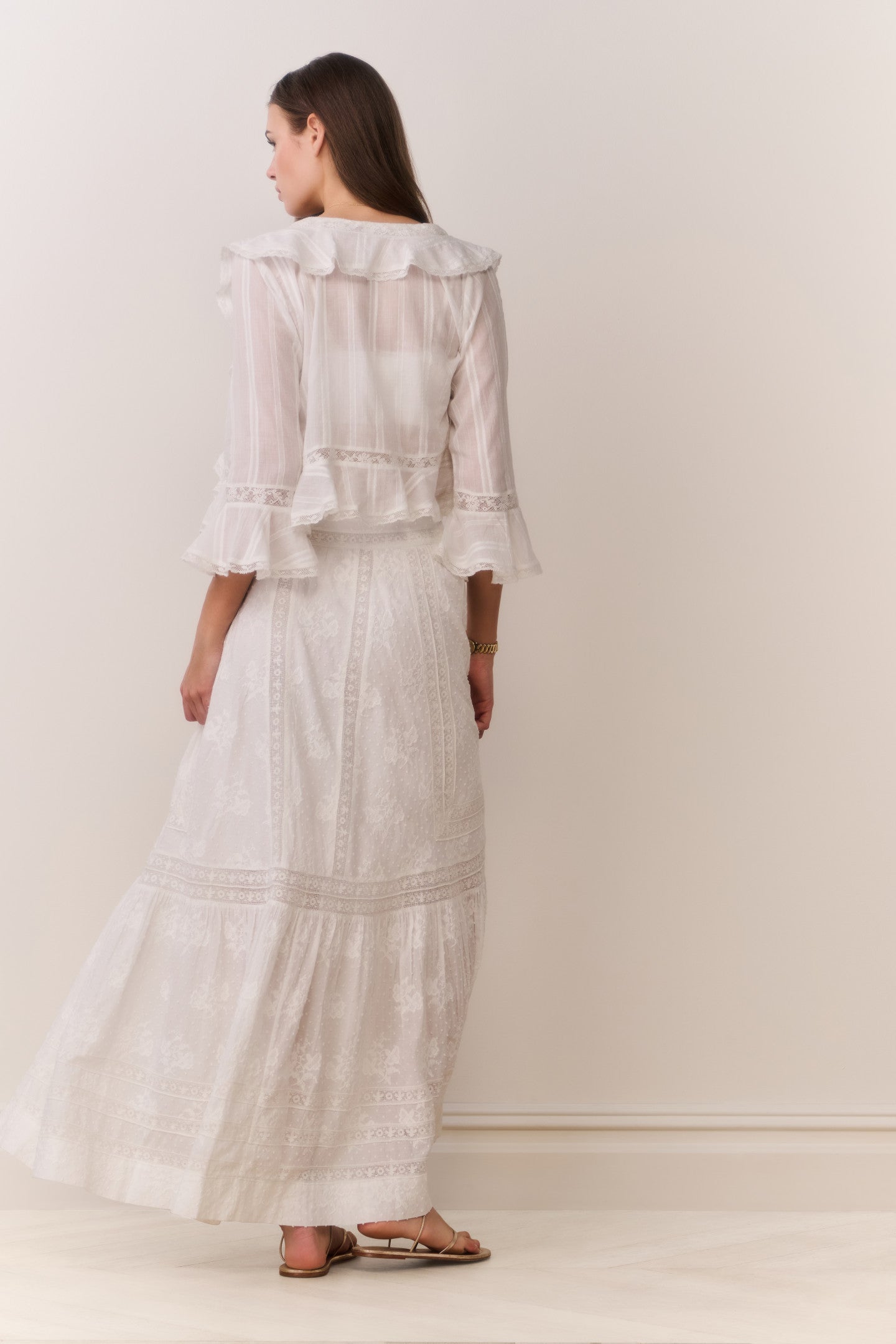 Araminta Cotton Victorian Maxi Skirt - Image 5