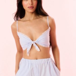 Arvine Cotton Pinstripe Bra Top