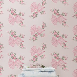 Rosa Beaux Pink Mint Standard Wallpaper