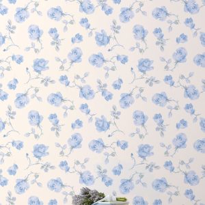 Ribbon Rosa French Blue Standard Wallpaper