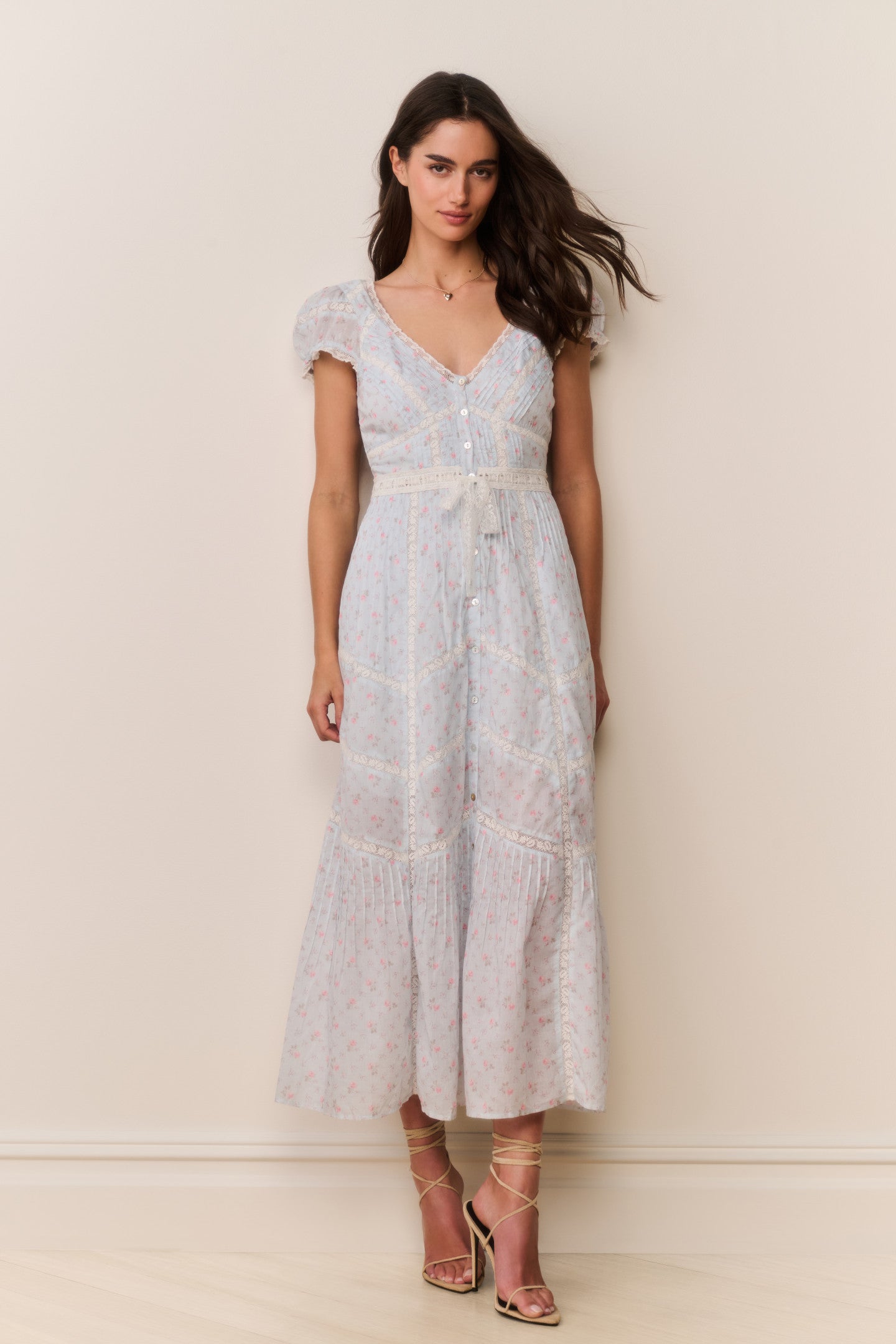 Aurela Floral Cotton Midi Dress