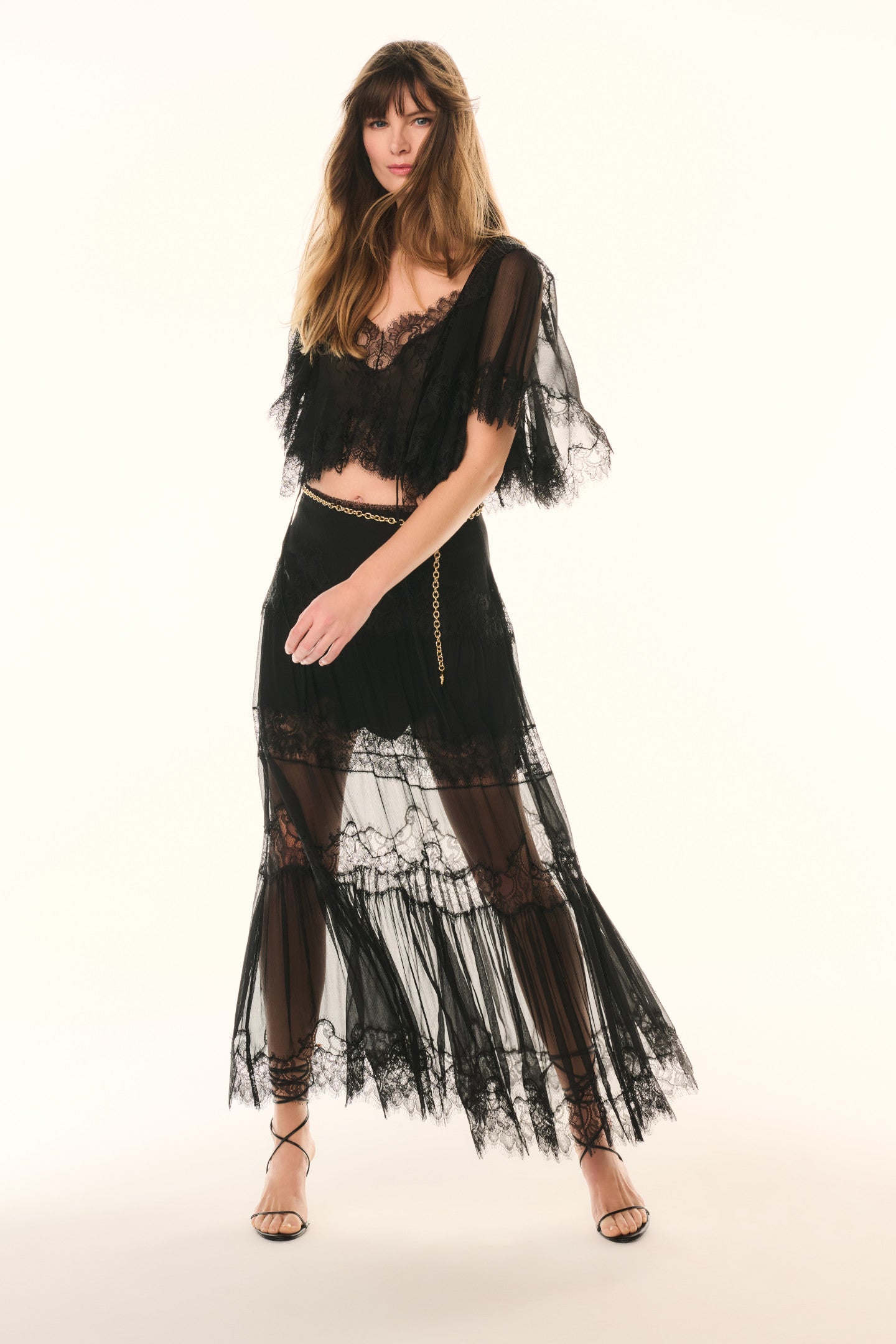 Aureline Silk Lace Pleated Maxi Skirt - Image 2