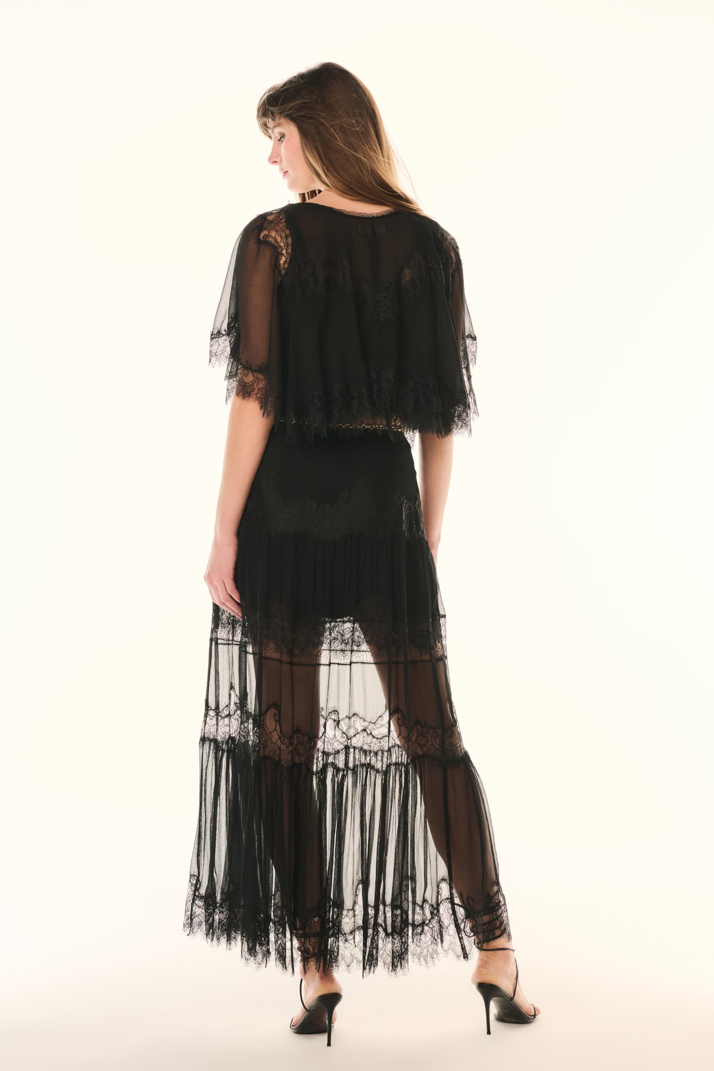 Aureline Silk Lace Pleated Maxi Skirt - Image 5