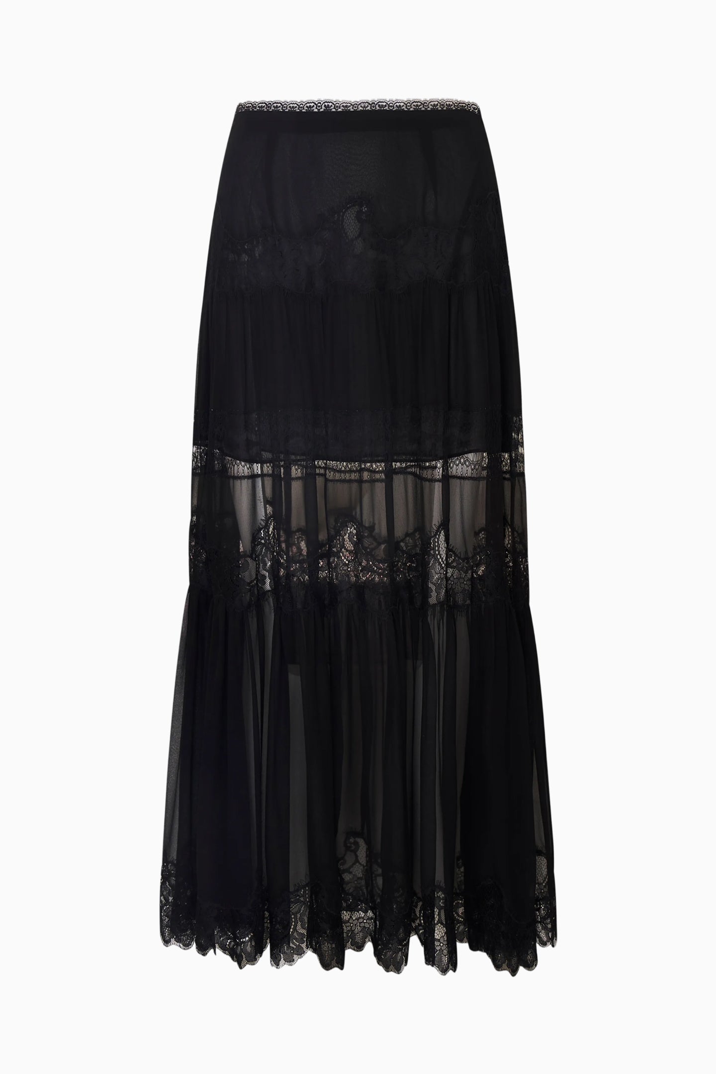Aureline Silk Lace Pleated Maxi Skirt - Image 6