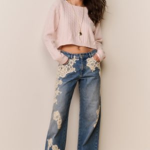 Bambie Lace Appliqué Jeans