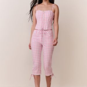 Elarose Gingham Capri Pant