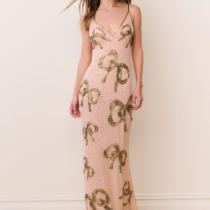 Berisa Beaded Bow Maxi Dress