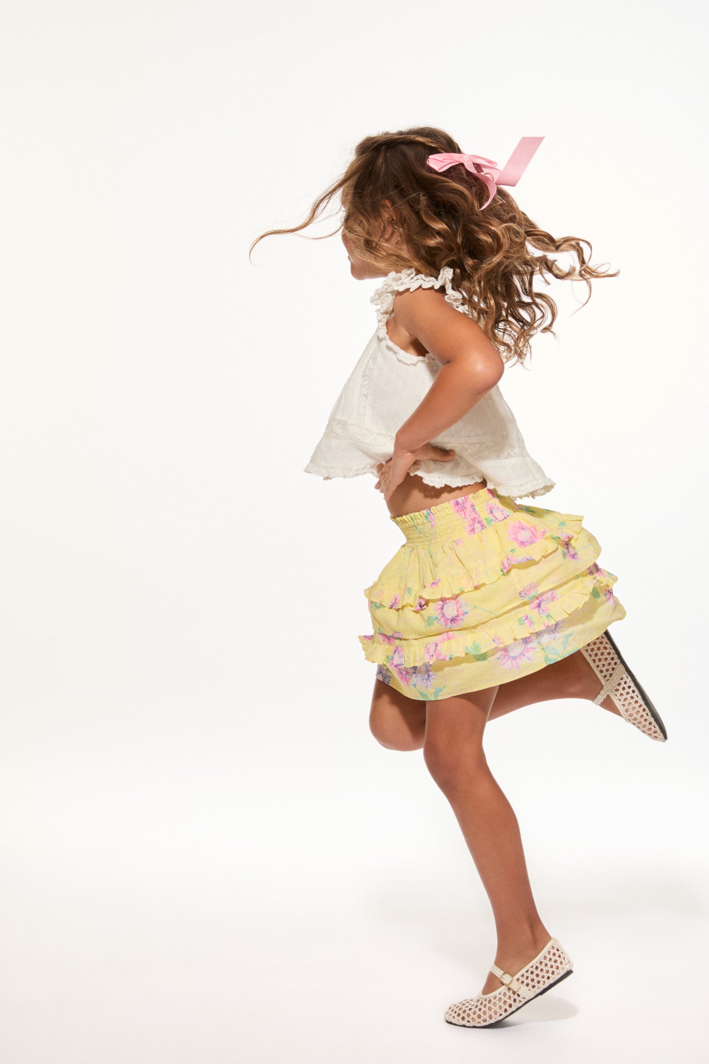 Girls Billie Upcycled Cotton Skirt - Image 2