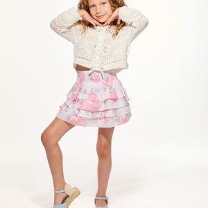 Girls Billie Upcycled Cotton Skirt - ROSE PINK MINT