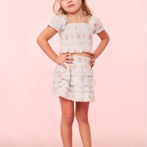 Girls Billie Blue Floral Mini Skirt