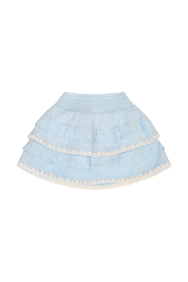 Girls Billie Blue Cotton Mini Skirt - Image 3