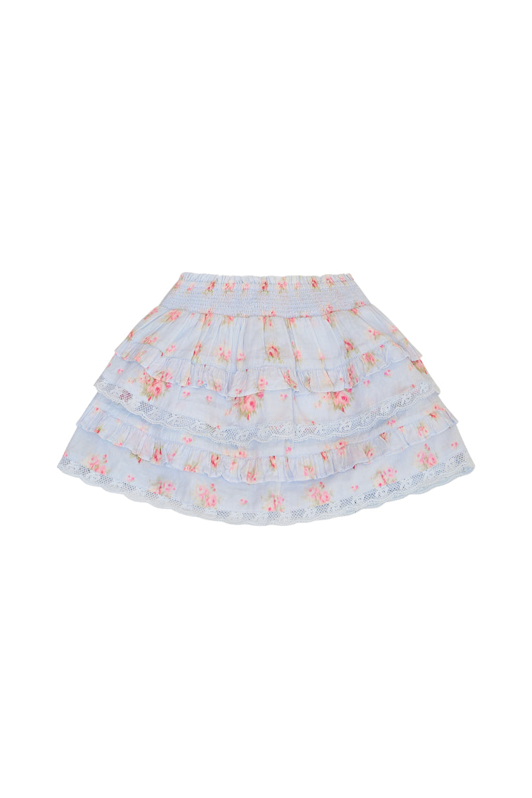 Girls Billie Blue Floral Mini Skirt - Image 4