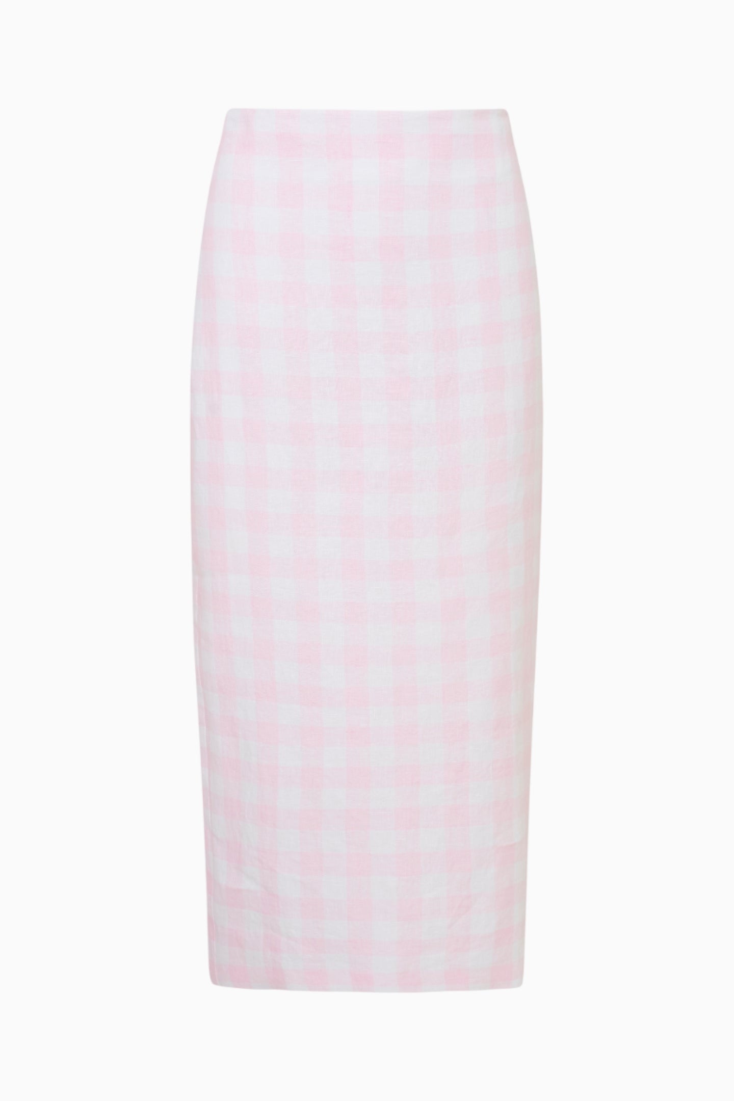 Biselle Linen Gingham Midi Skirt - Image 7
