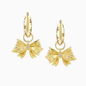Kendra Scott x LoveShackFancy Bow Gold Huggie Earrings 