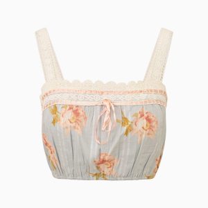 Broca Cotton Peony Print Crop Top