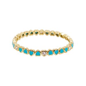 Erin Wachs Small Heart Stretch Bracelet - BLUE