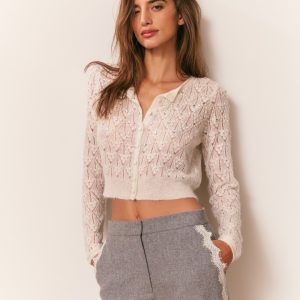 Calico Embellished Pointelle Cardigan