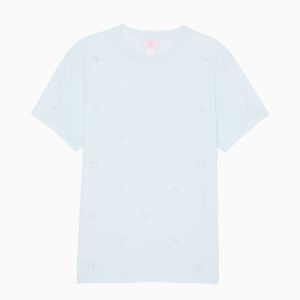 PINK x LoveShackFancy Campus Cotton Tee - GLACIAL MIST