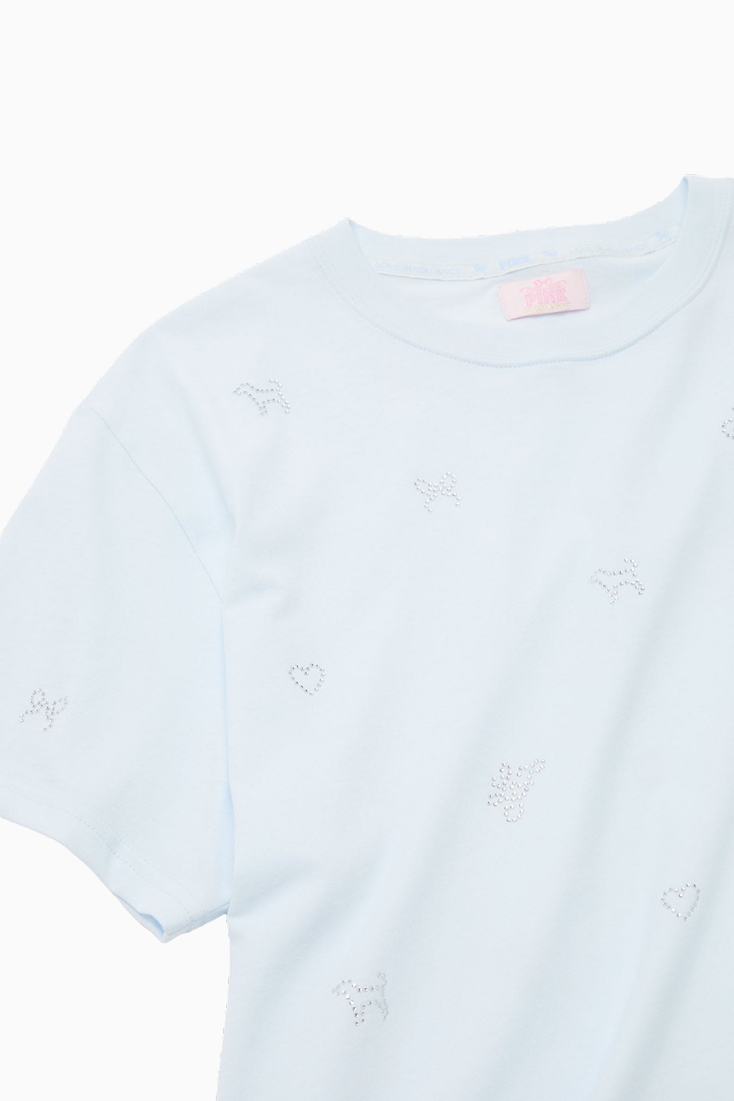 PINK x LoveShackFancy Campus Cotton Tee - GLACIAL MIST - Image 2