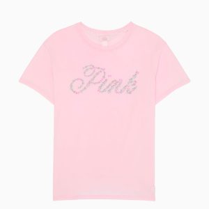 PINK x LoveShackFancy Campus Cotton Tee - PINK LOLLIPOP WASH