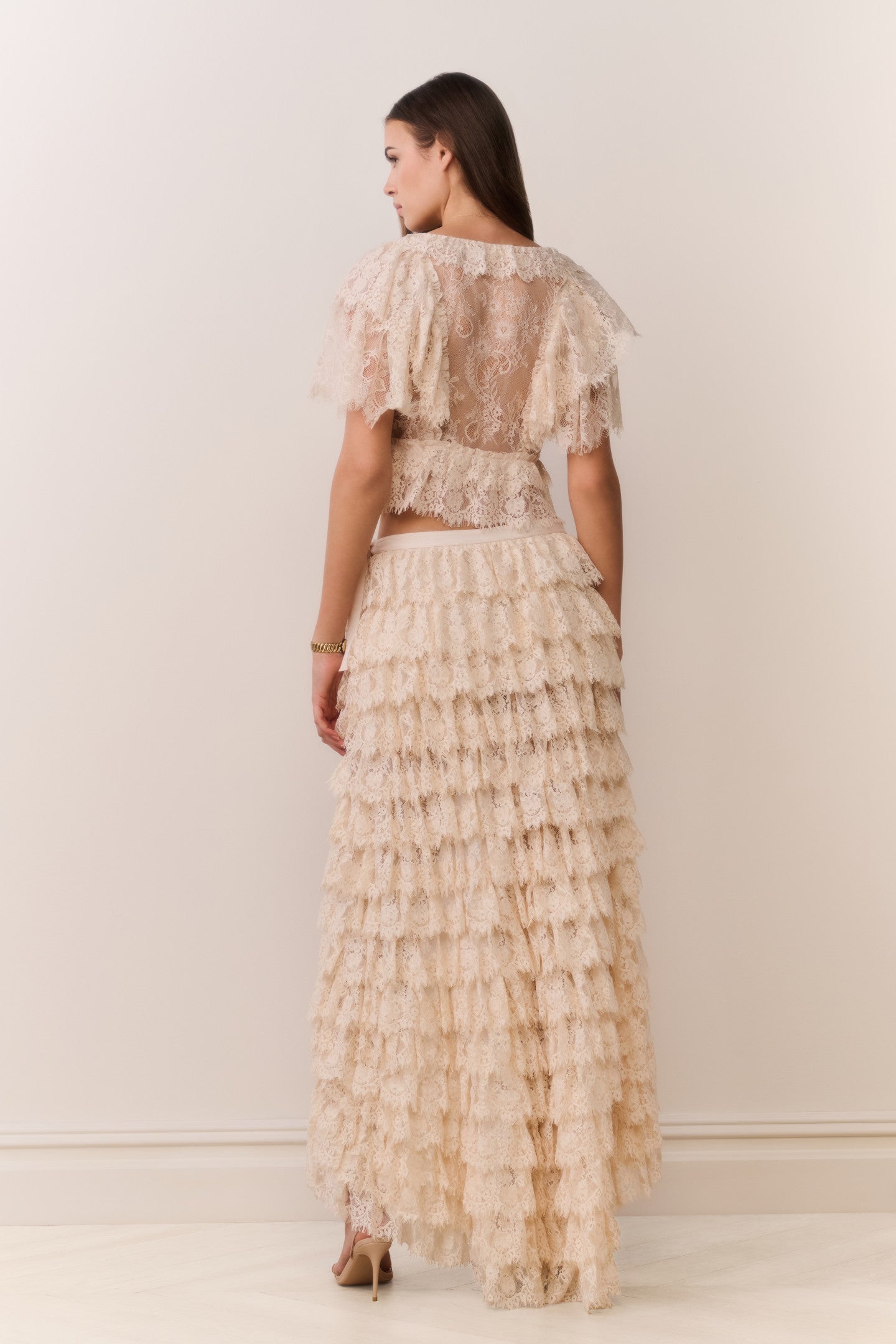 Camilia Lace Ruffle High-Low Skirt - Image 6