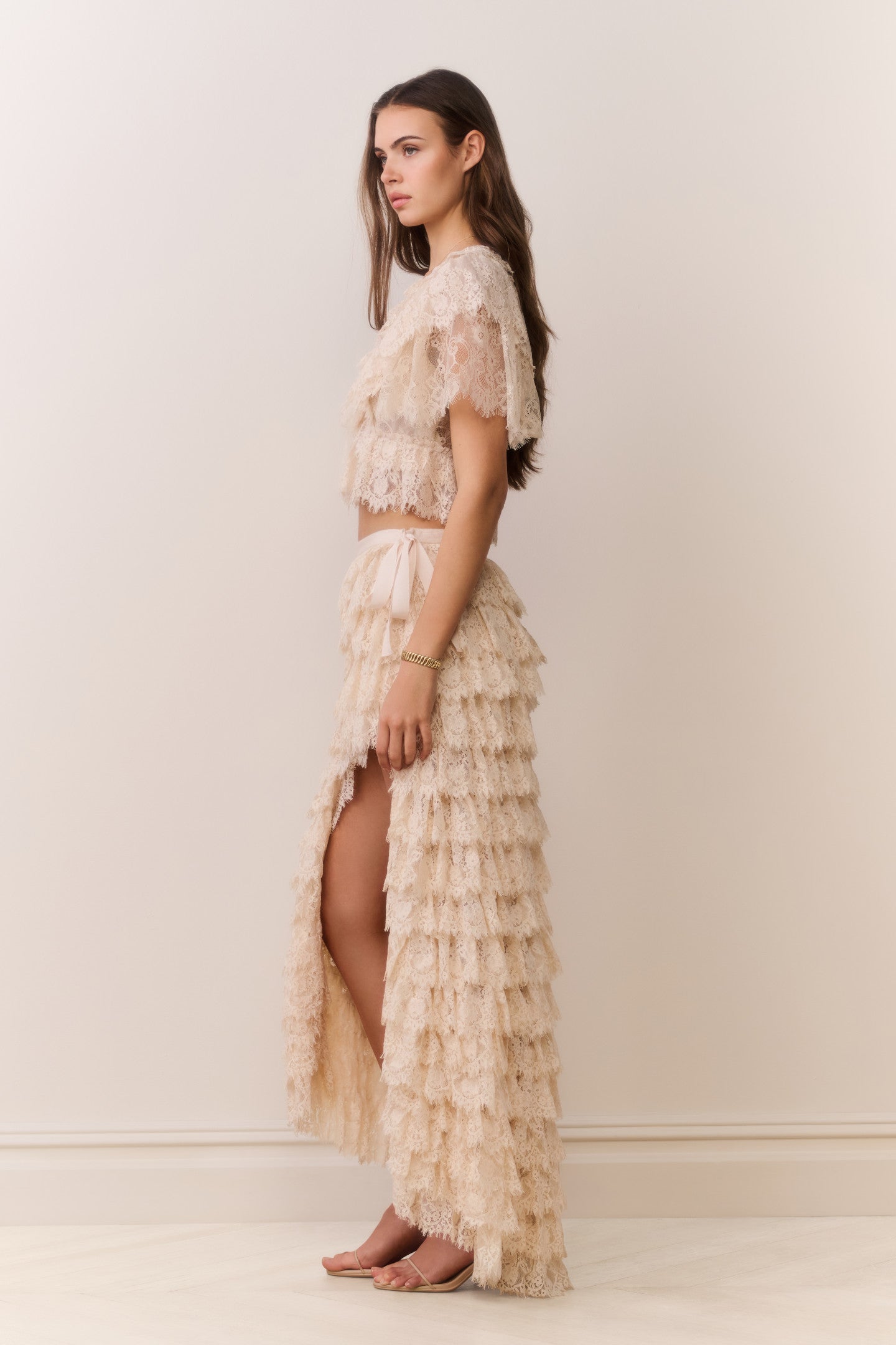 Camilia Lace Ruffle High-Low Skirt - Image 5
