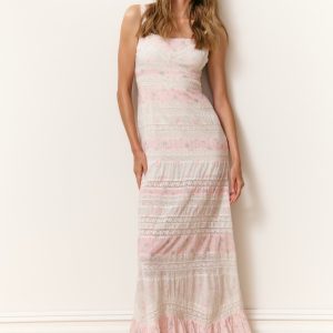 Carwen Cotton Mixed Print Maxi Dress