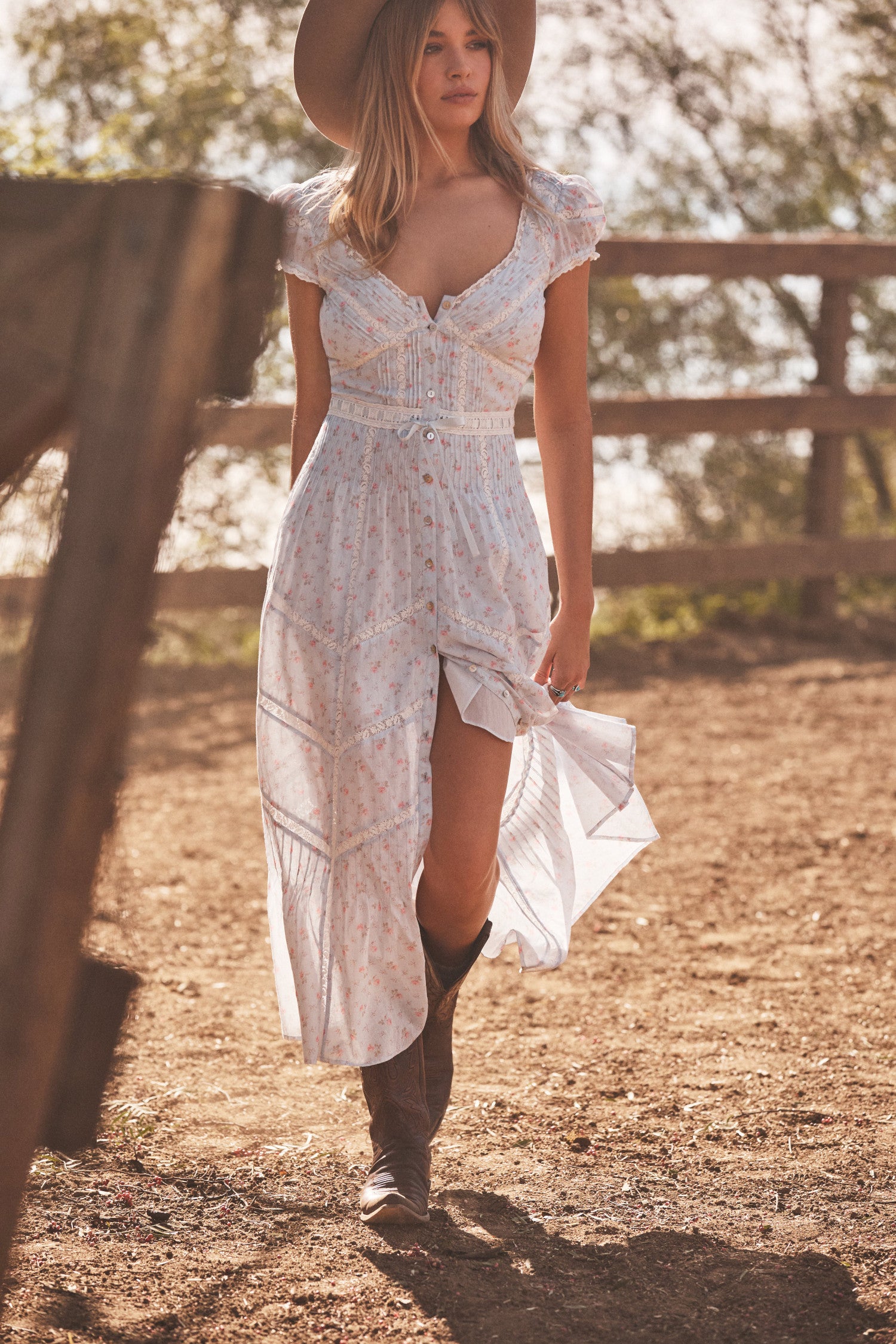 Aurela Floral Cotton Midi Dress - Image 2