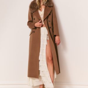 Char Faux Fur Collar Wool Coat