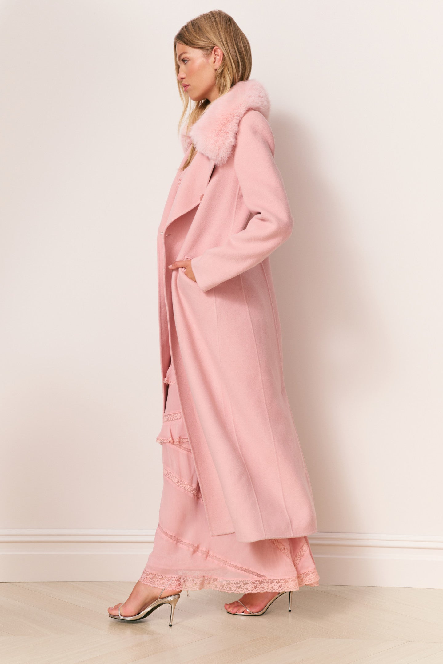 Char Faux Fur Collar Wool Coat - Image 7