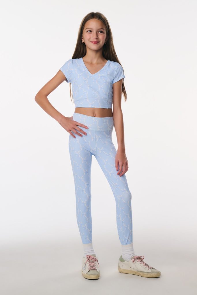 Tween Bluebee Bow Print Legging